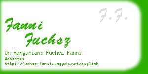 fanni fuchsz business card